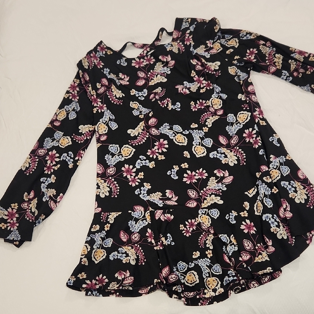 Style & Co. Floral Blouse - Black, Pink, Yellow